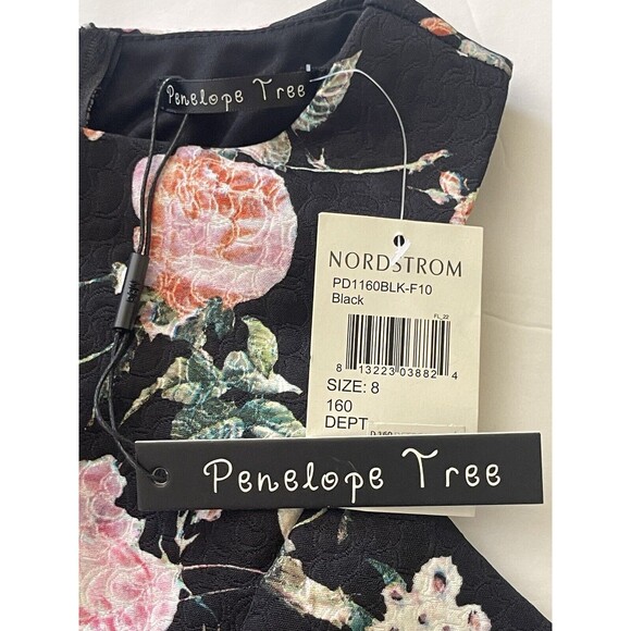 Penelope Tree Floral Black Pink Crop Zip Top Size Small - Picture 4 of 10